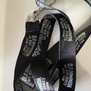 Old Dominion water bottle, lanyard, and key chain.